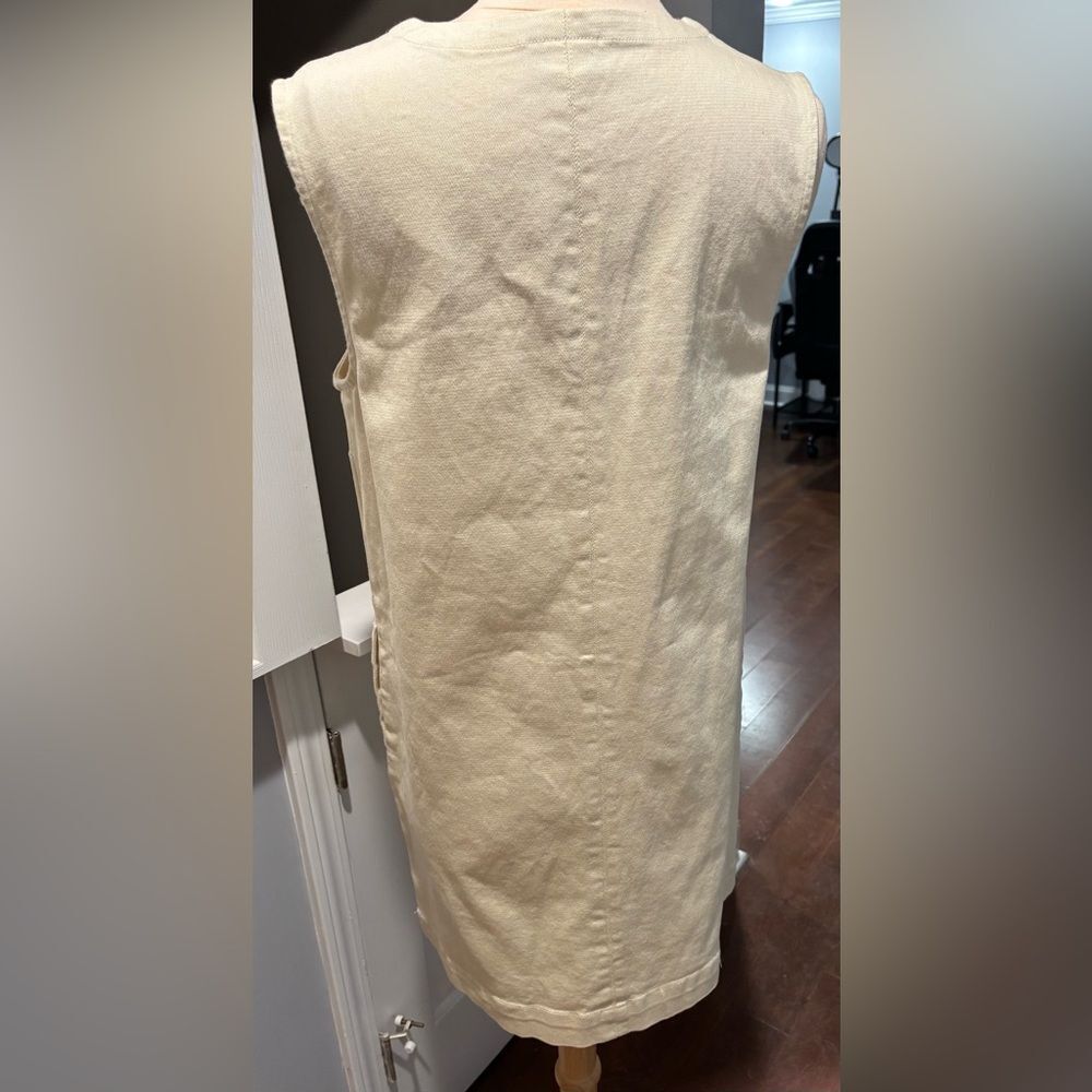 Cream Cream Denim Sleeveless Mini Dress by Who What Wear -size Medium - Picture 3 of 7